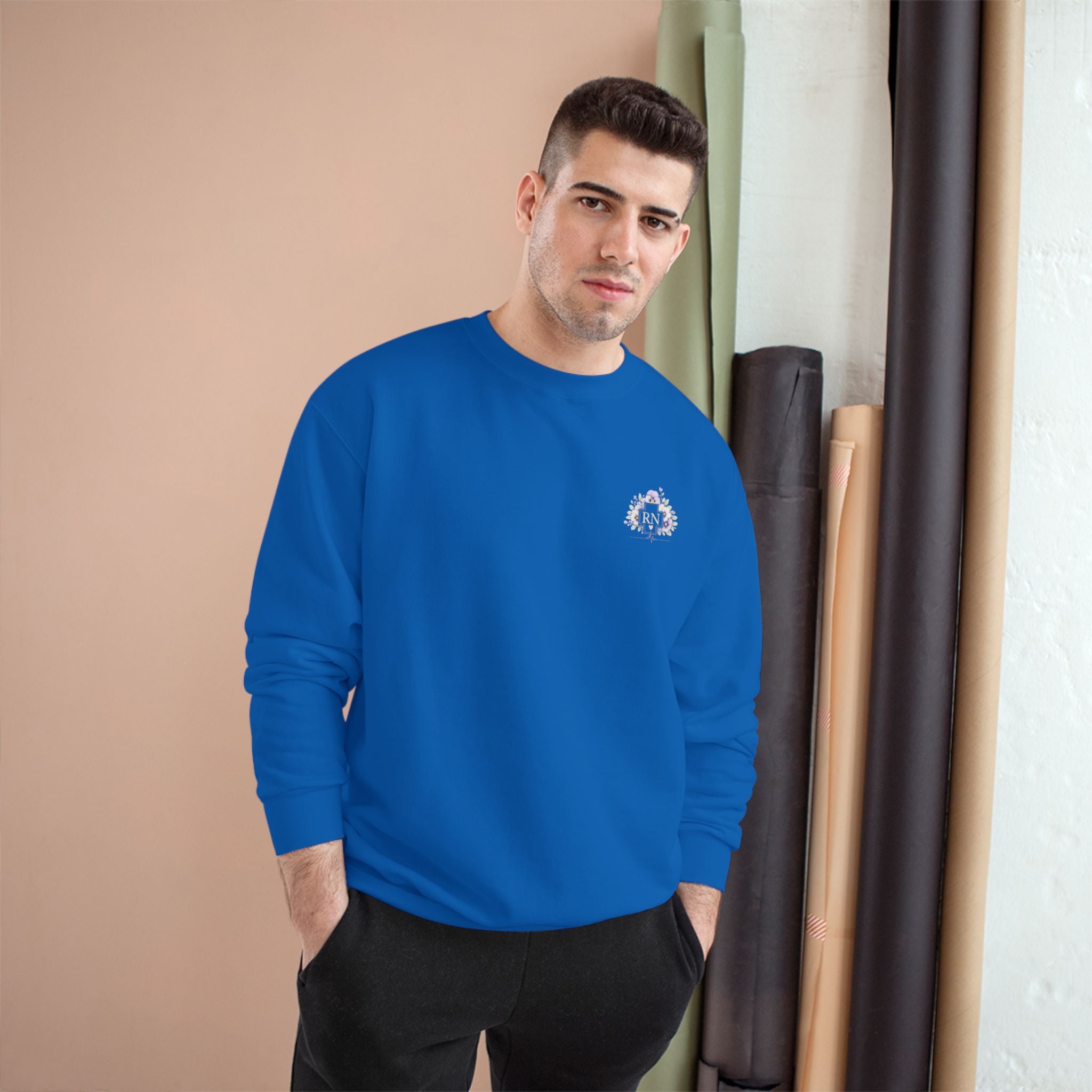 Champion Sweatshirt - Floral Nurse Design