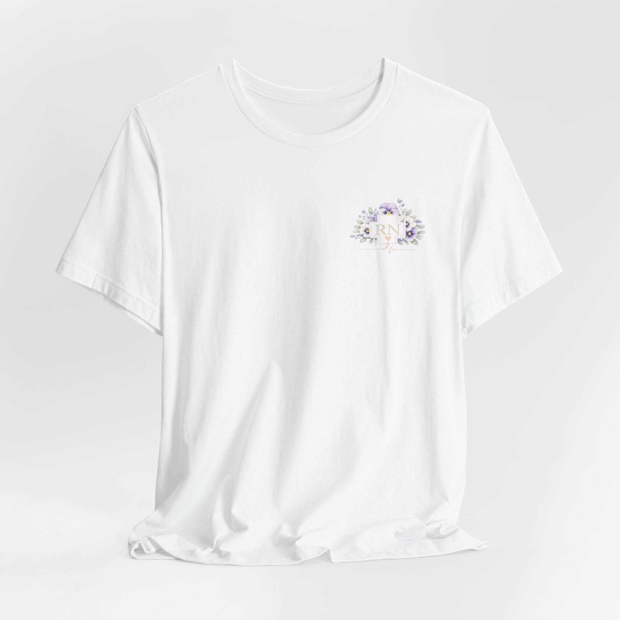 Floral Moon Pocket Tee — Lavender Crescent Floral Chest Print