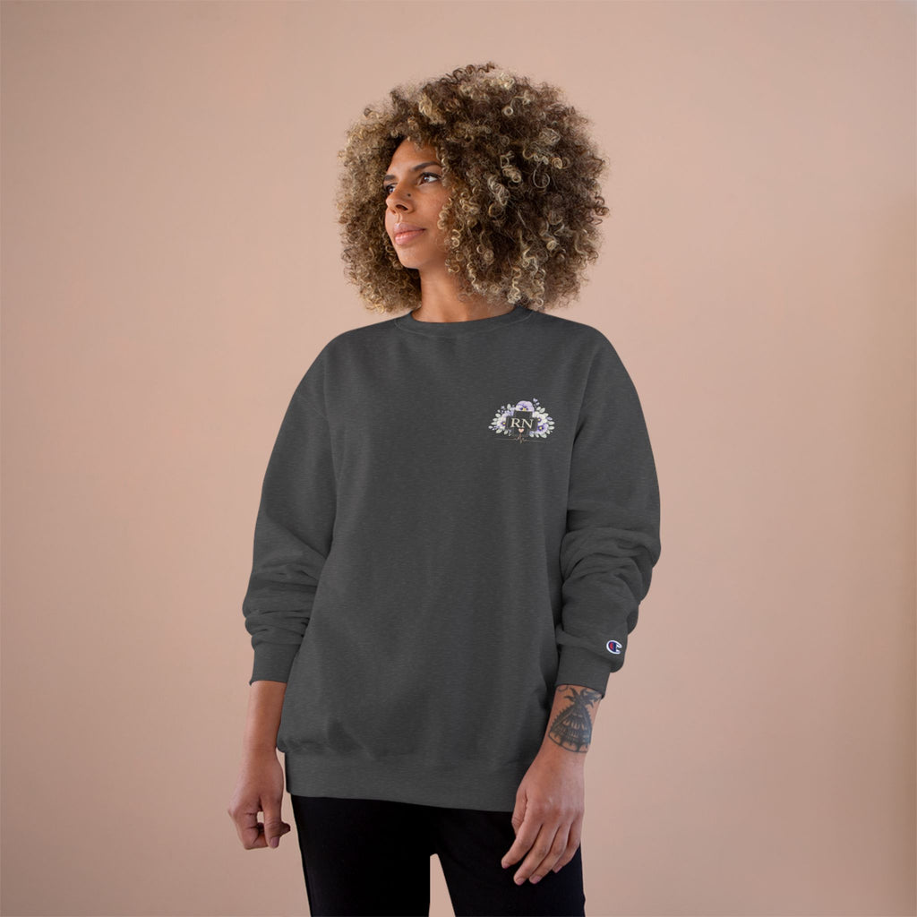 Champion Sweatshirt - Floral Nurse Design