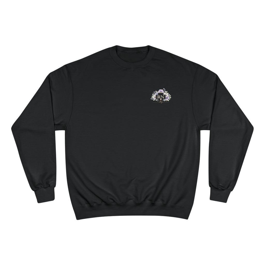 Champion Sweatshirt - Floral Nurse Design