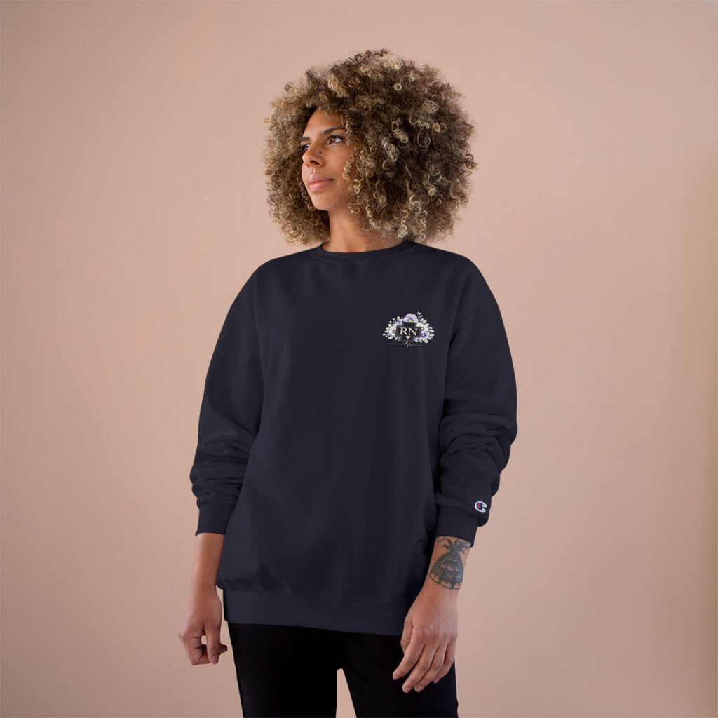 Champion Sweatshirt - Floral Nurse Design