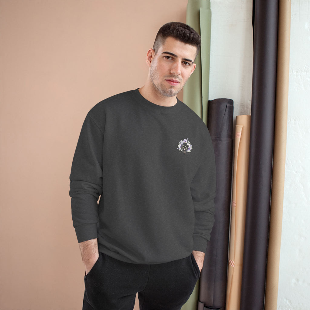 Champion Sweatshirt - Floral Nurse Design