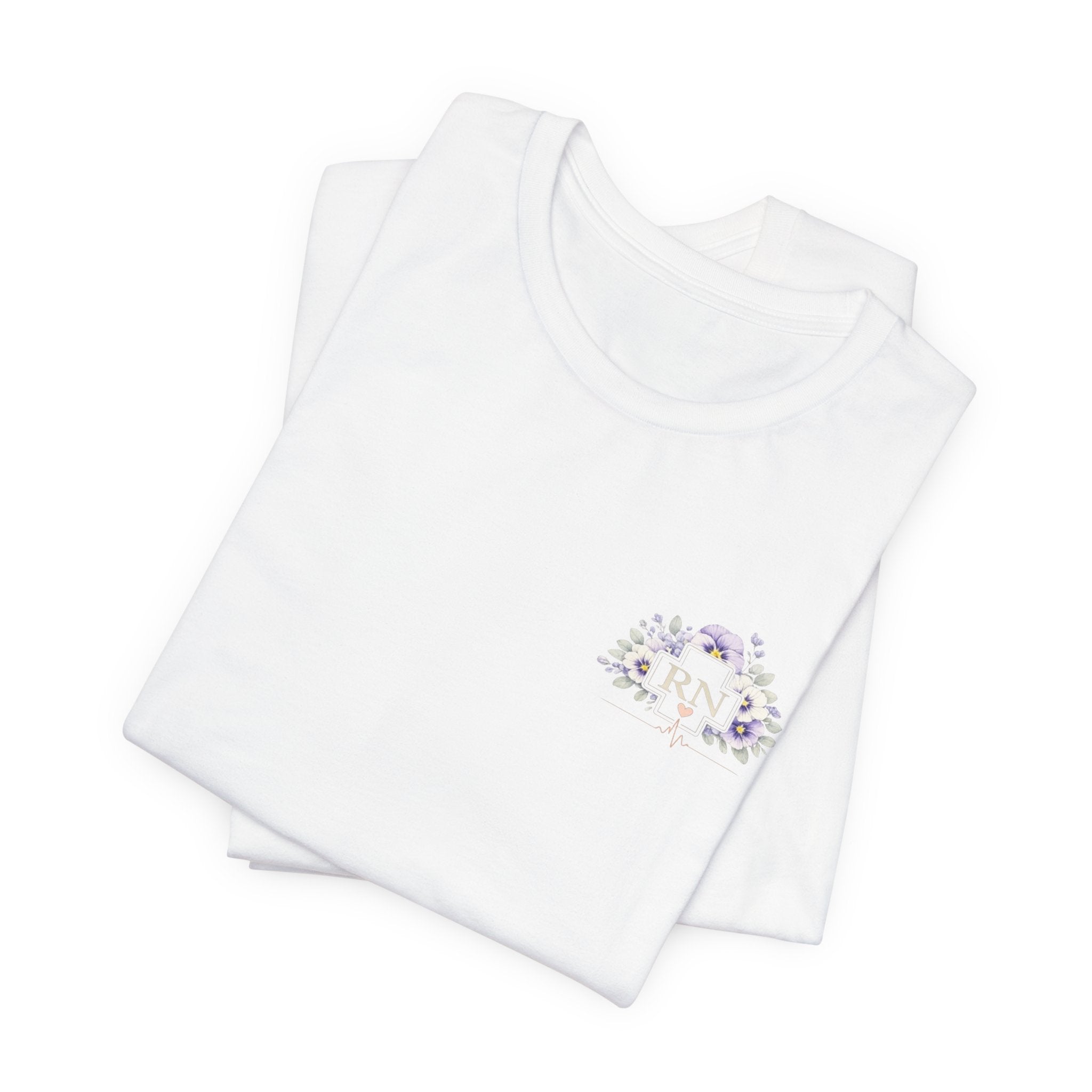 Floral Moon Pocket Tee — Lavender Crescent Floral Chest Print