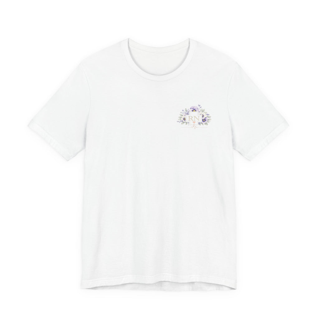 Floral Moon Pocket Tee — Lavender Crescent Floral Chest Print