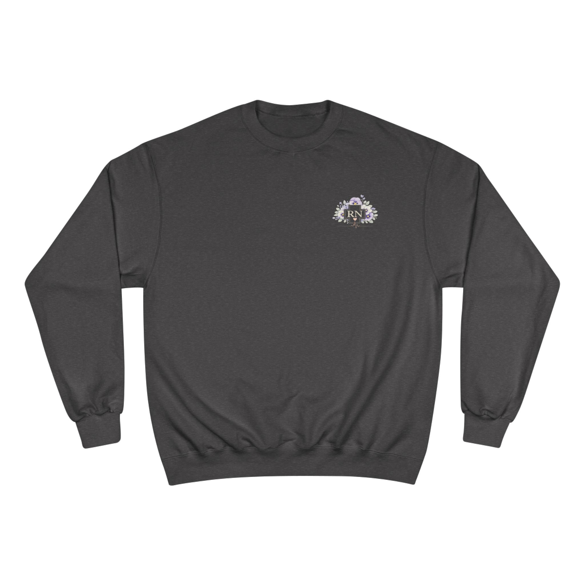 Champion Sweatshirt - Floral Nurse Design